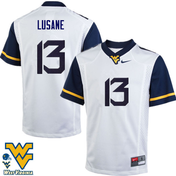NCAA Men's Rashon Lusane West Virginia Mountaineers White #13 Nike Stitched Football College Authentic Jersey UP23W56AT